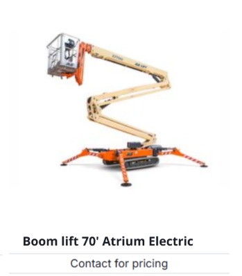 Boom Lift 70' Atrium Electric